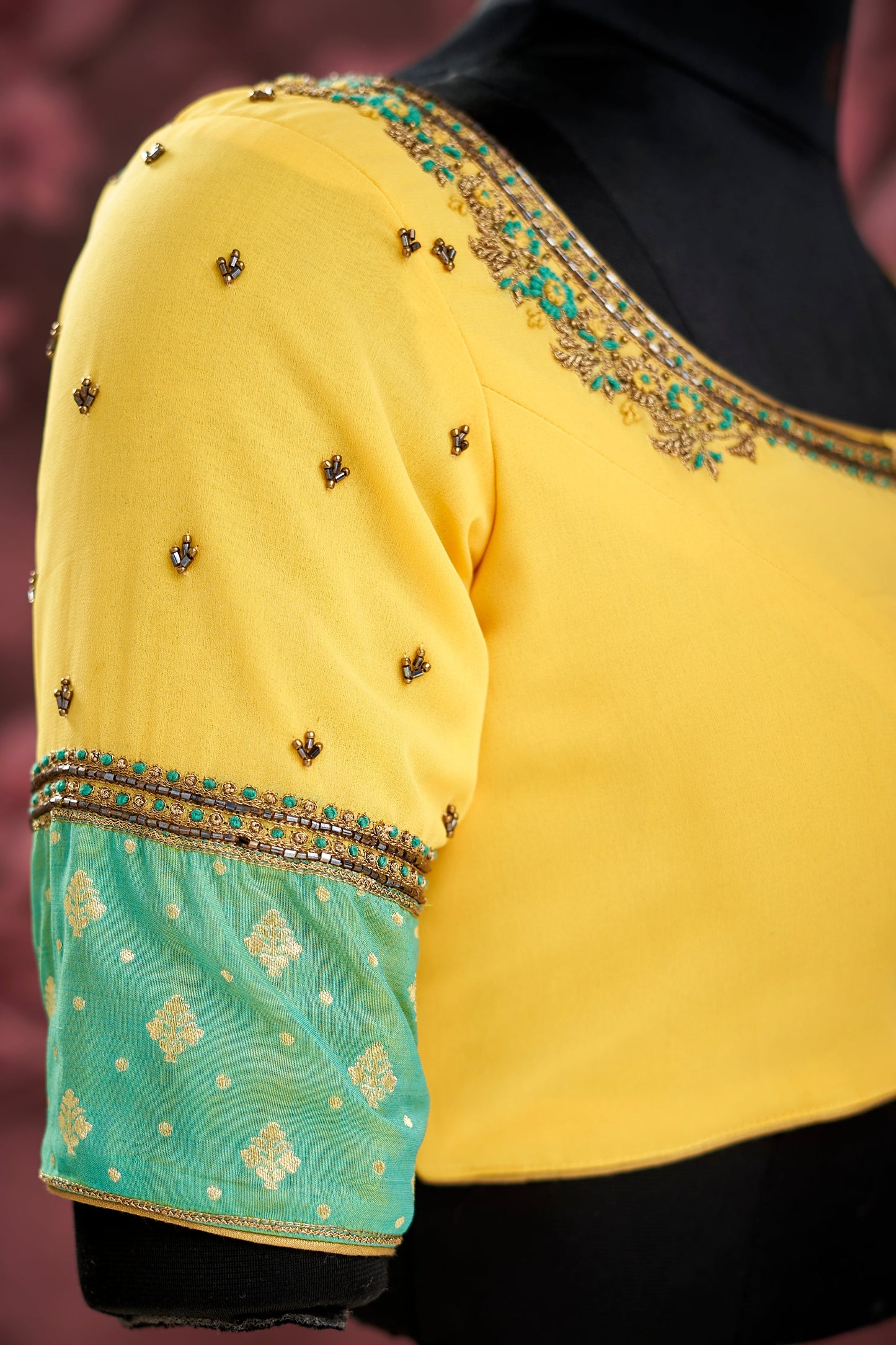 Yellow Unstitched fabric