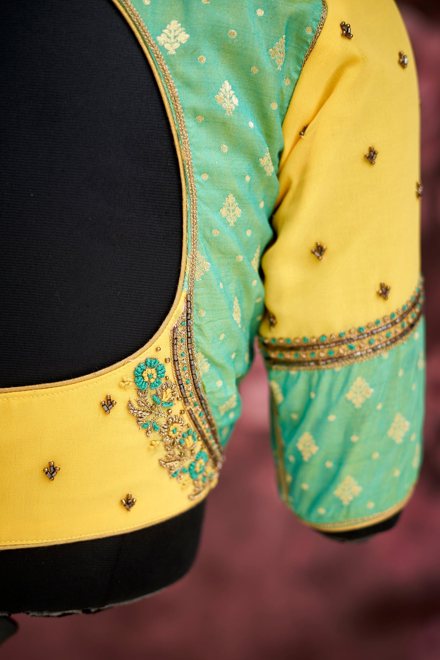 Yellow Unstitched fabric