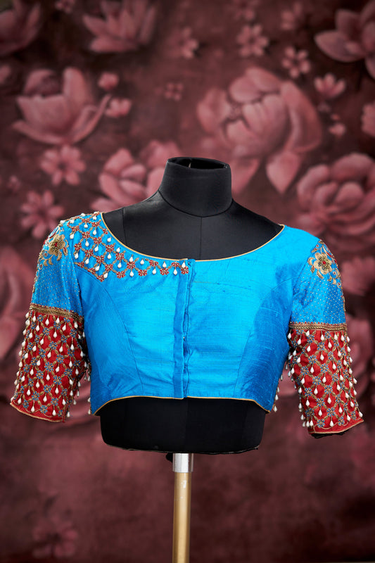 Bright Blue heavy work blouse