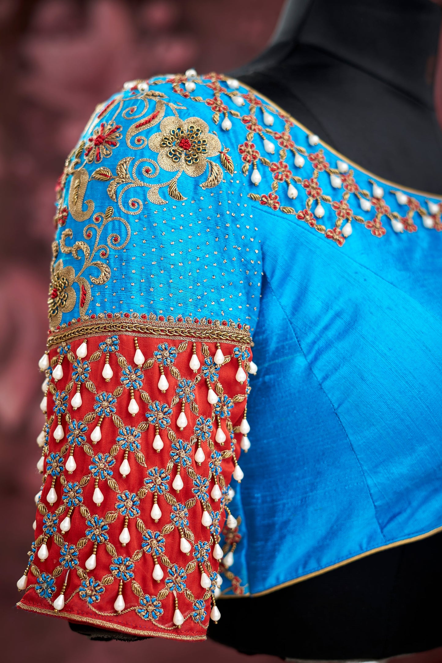 Bright Blue heavy work blouse