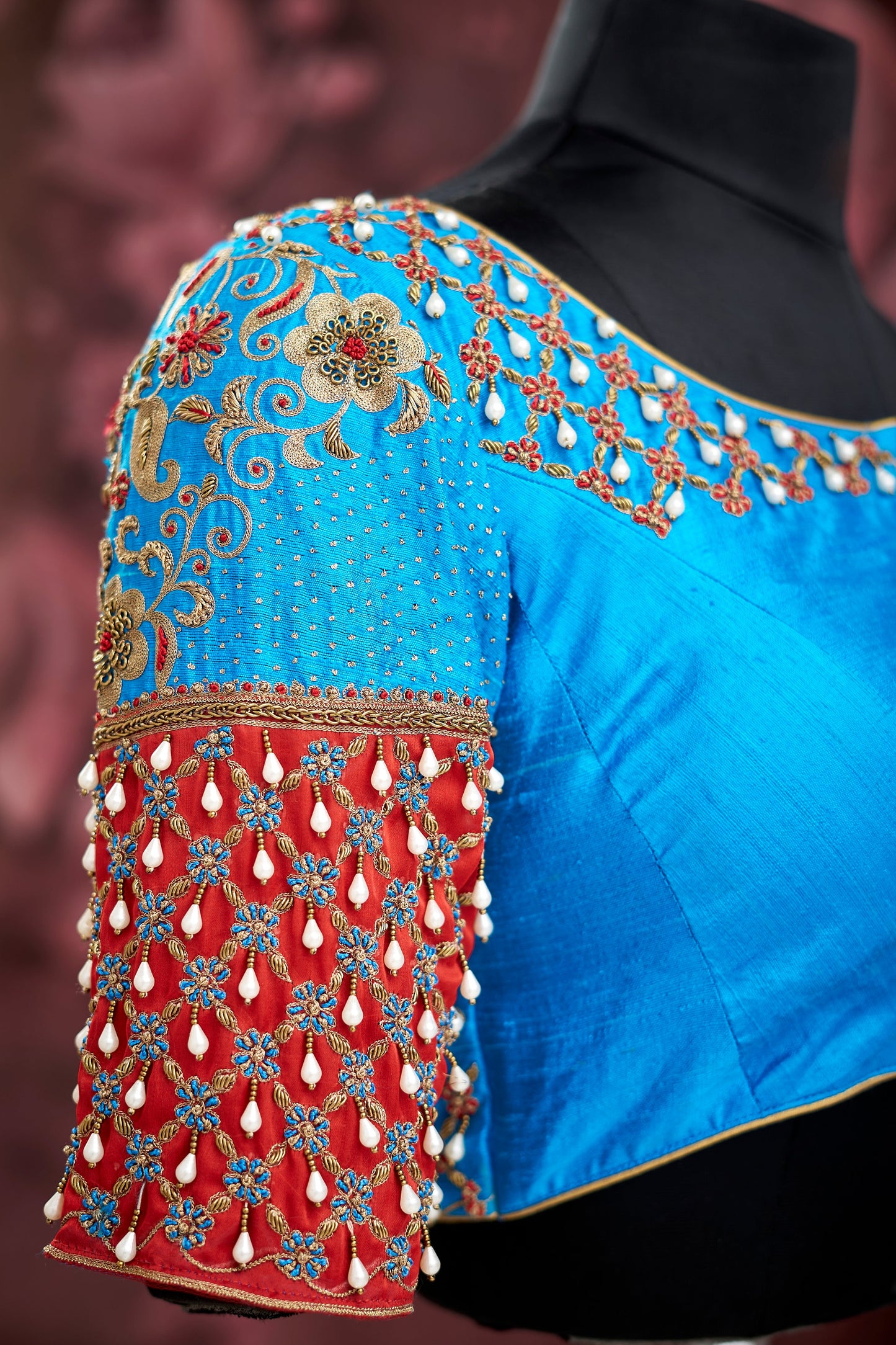 Bright Blue heavy work blouse