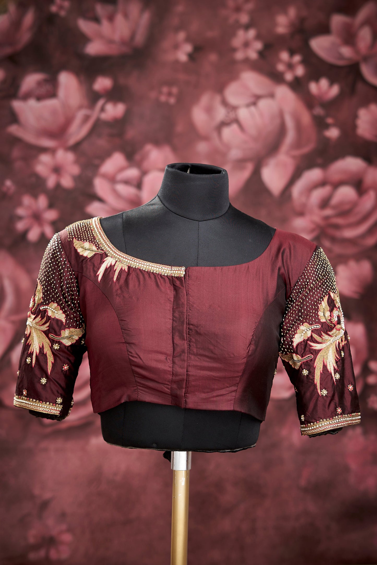 Wine heavy work blouse