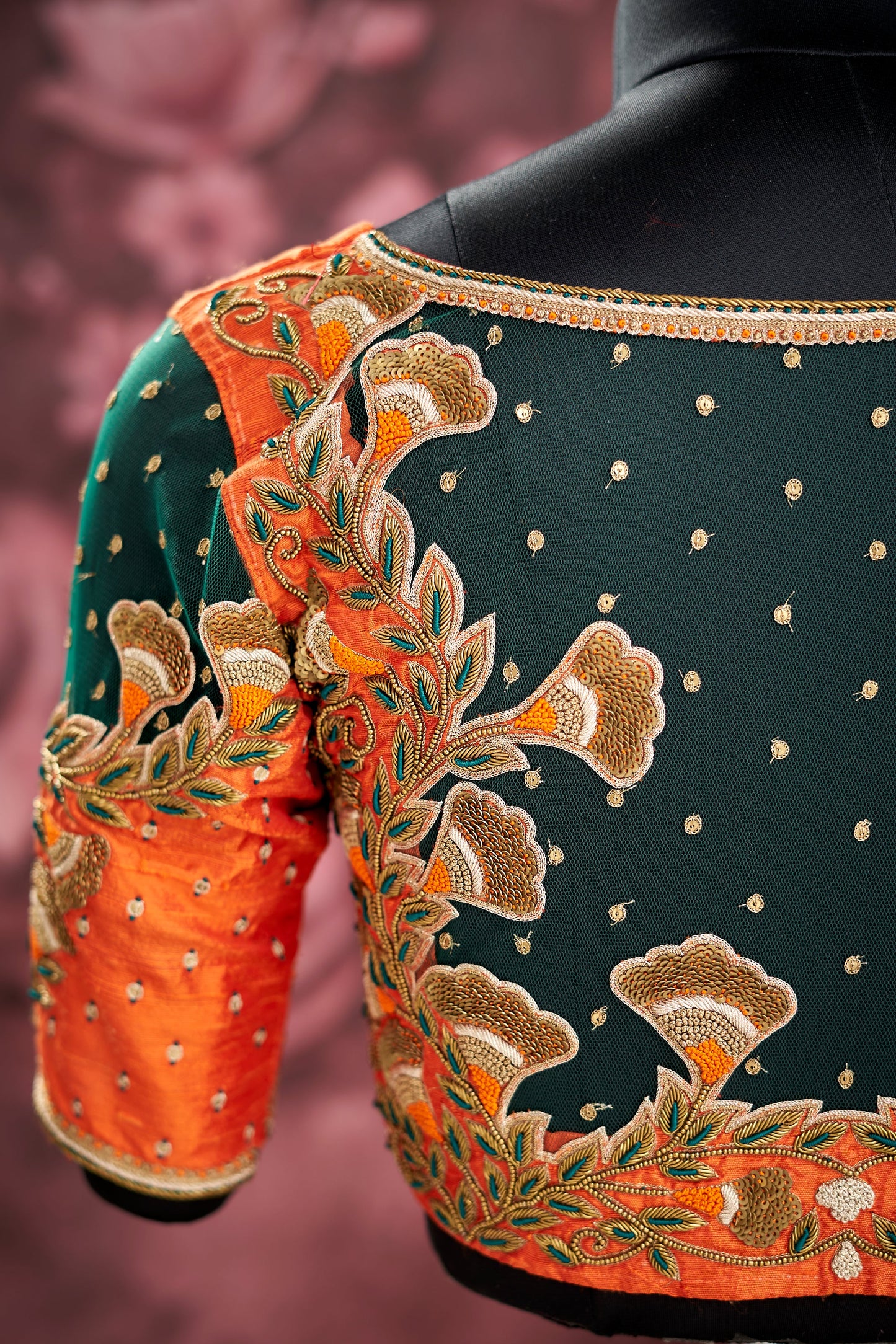 Orange heavy work blouse