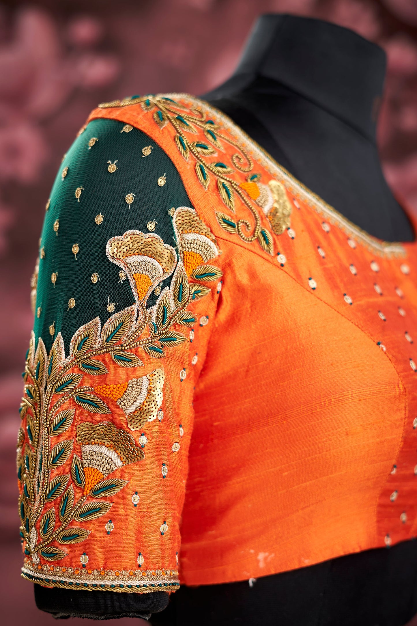Orange heavy work blouse