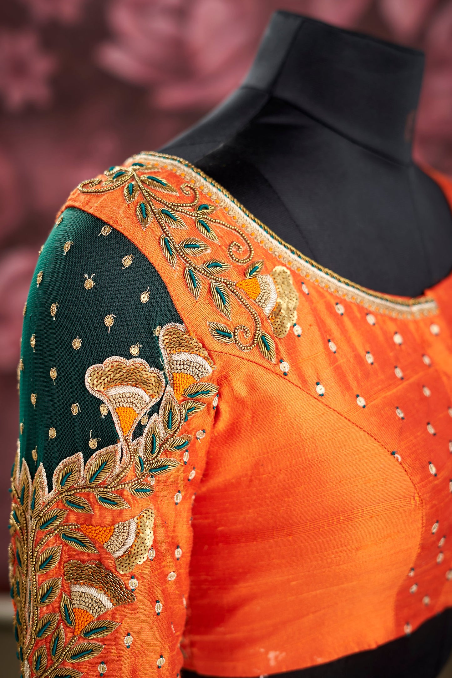 Orange heavy work blouse