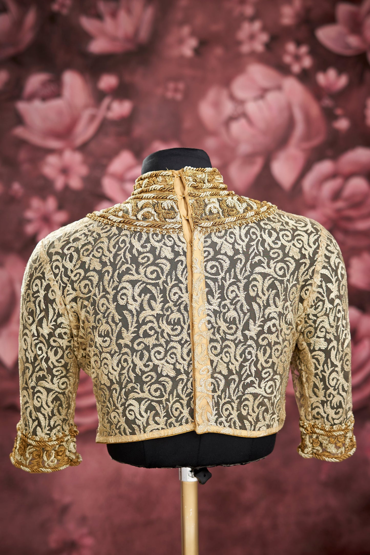 Gold net heavy work blouse