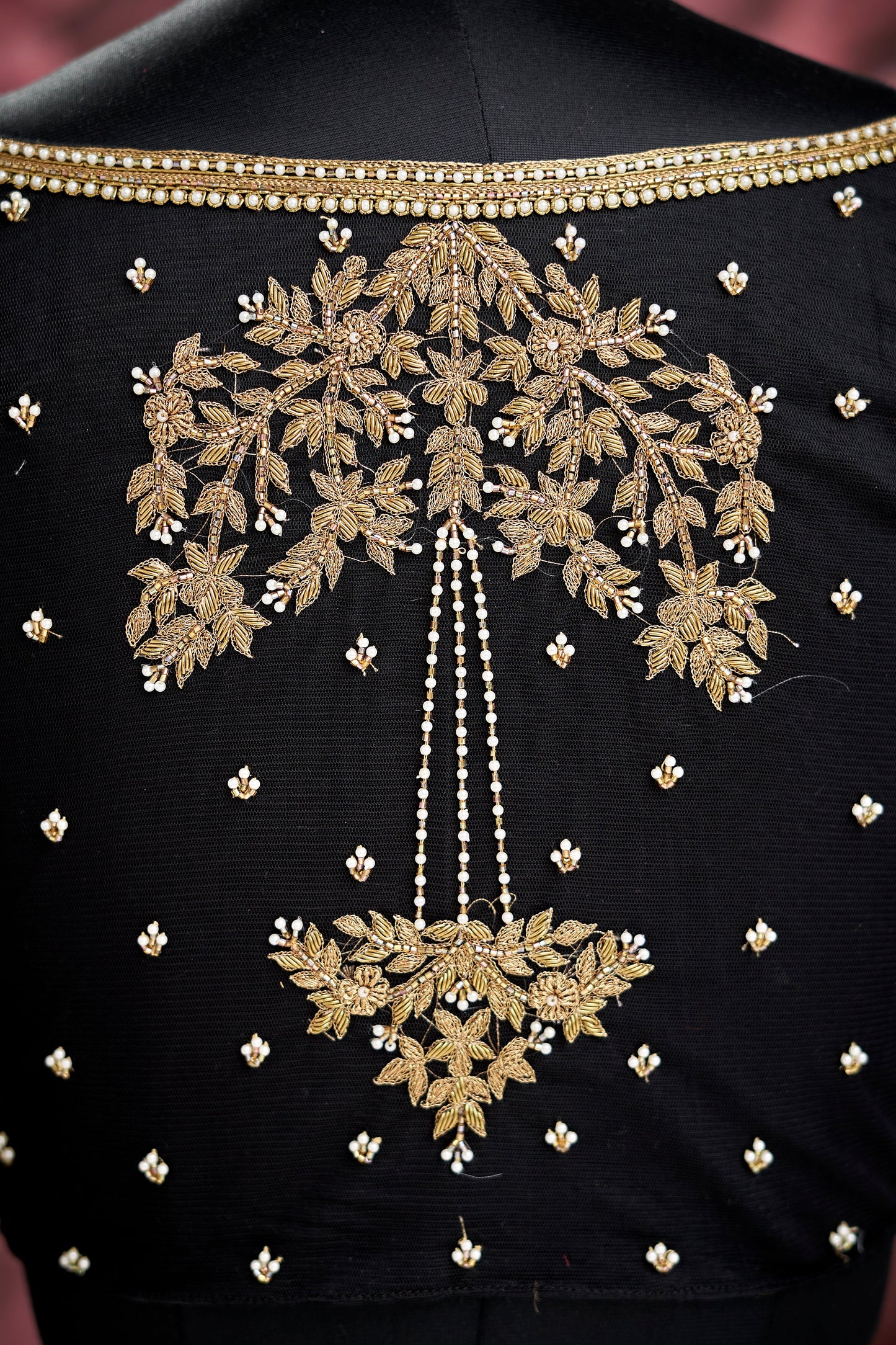 Black Net with Brocade