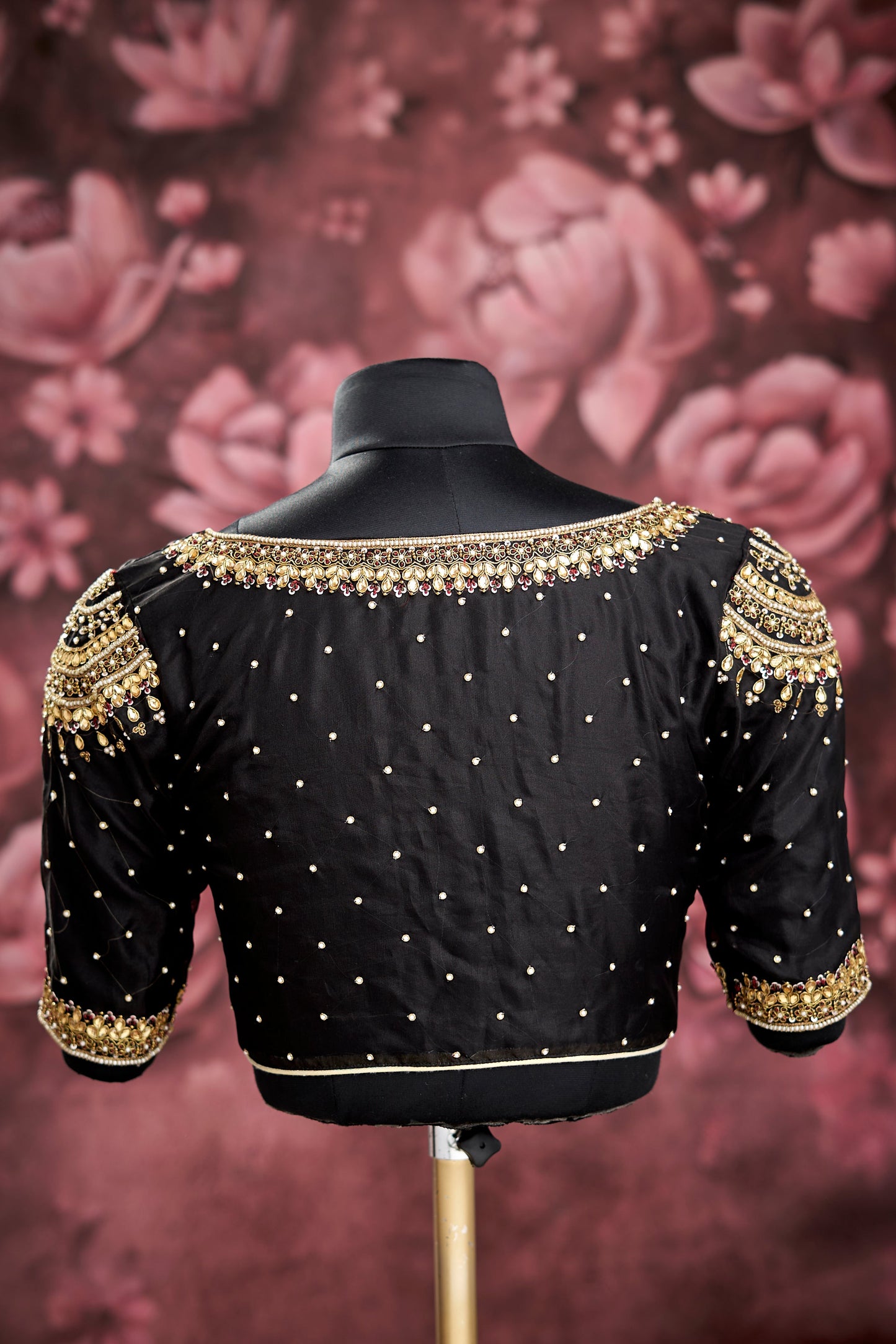 Black Net with Kundan