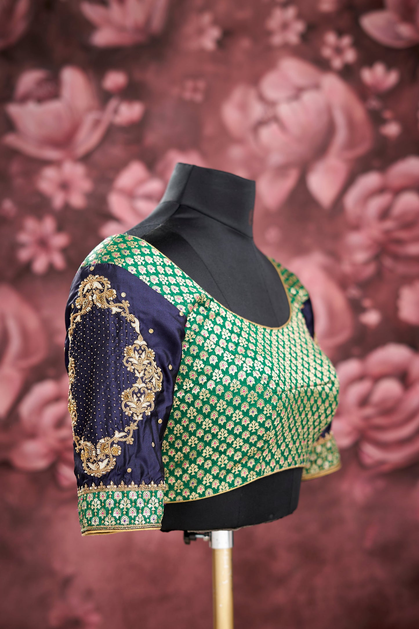 Green Brocade Unstitched fabric