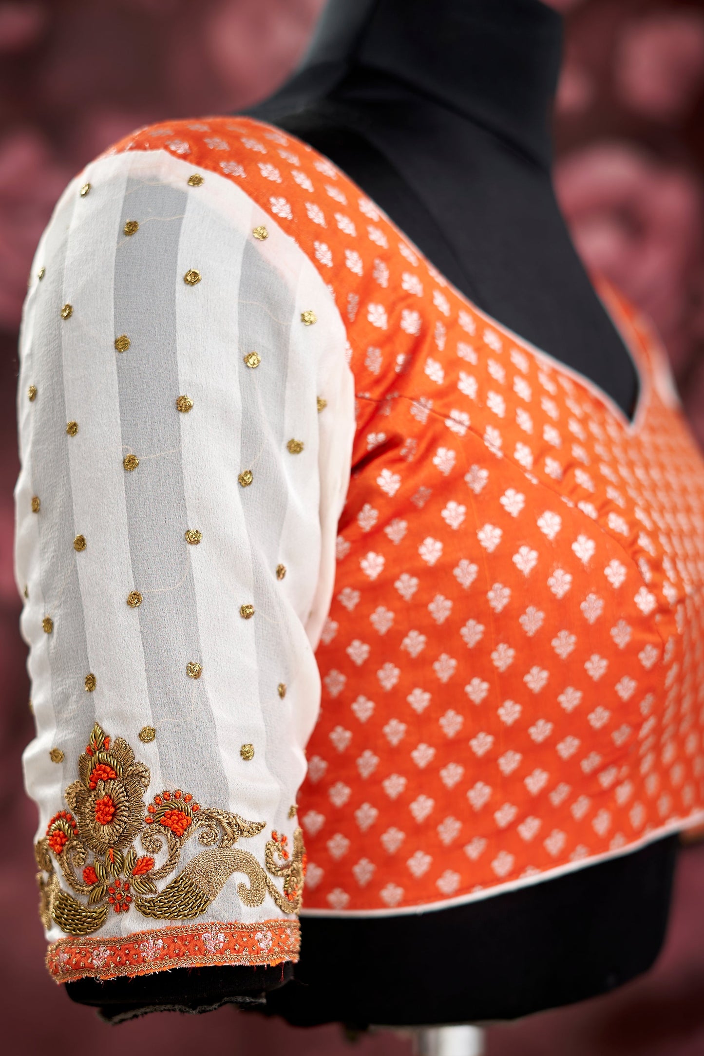 Orange Unstitched fabric