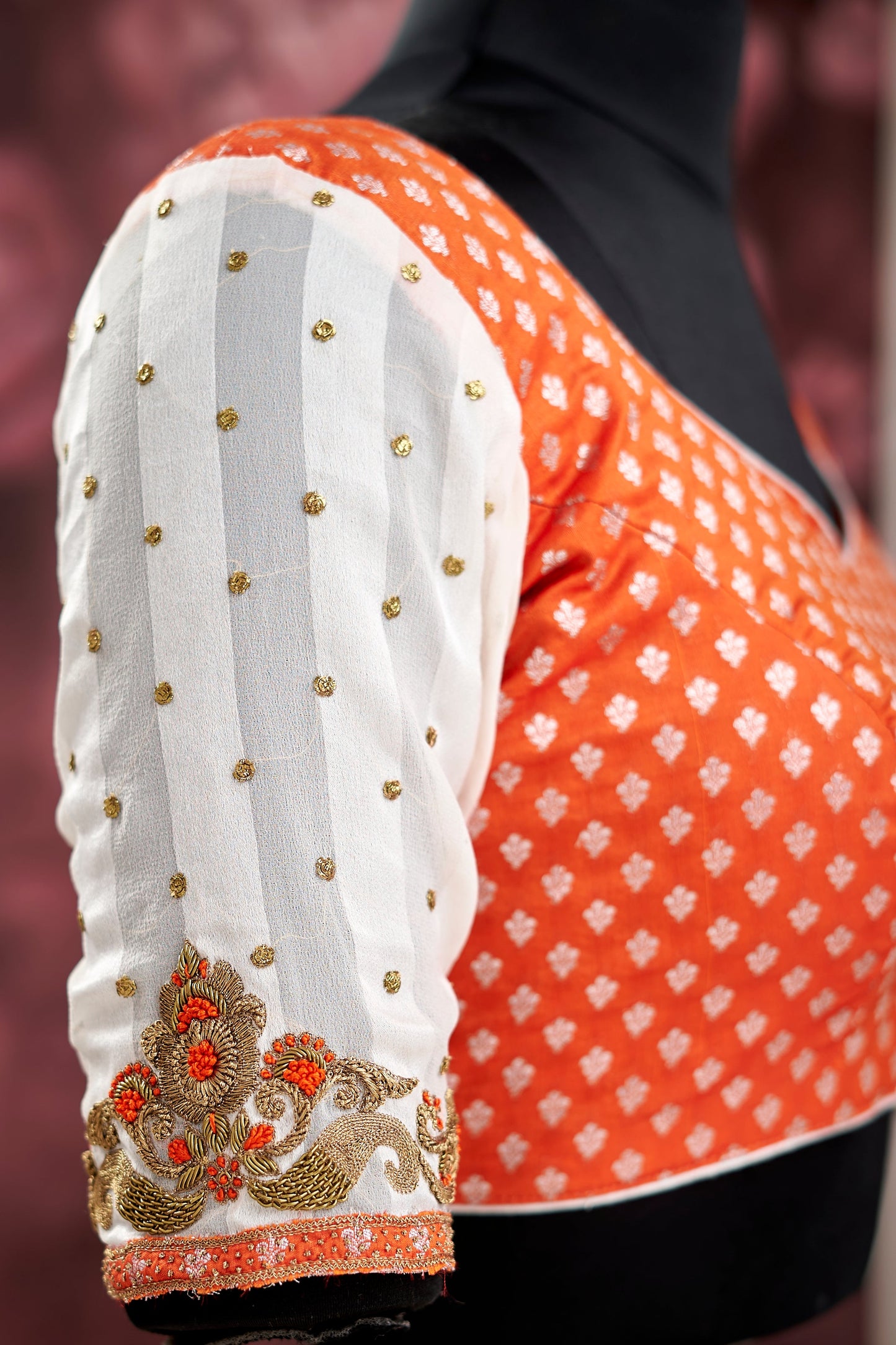 Orange Unstitched fabric