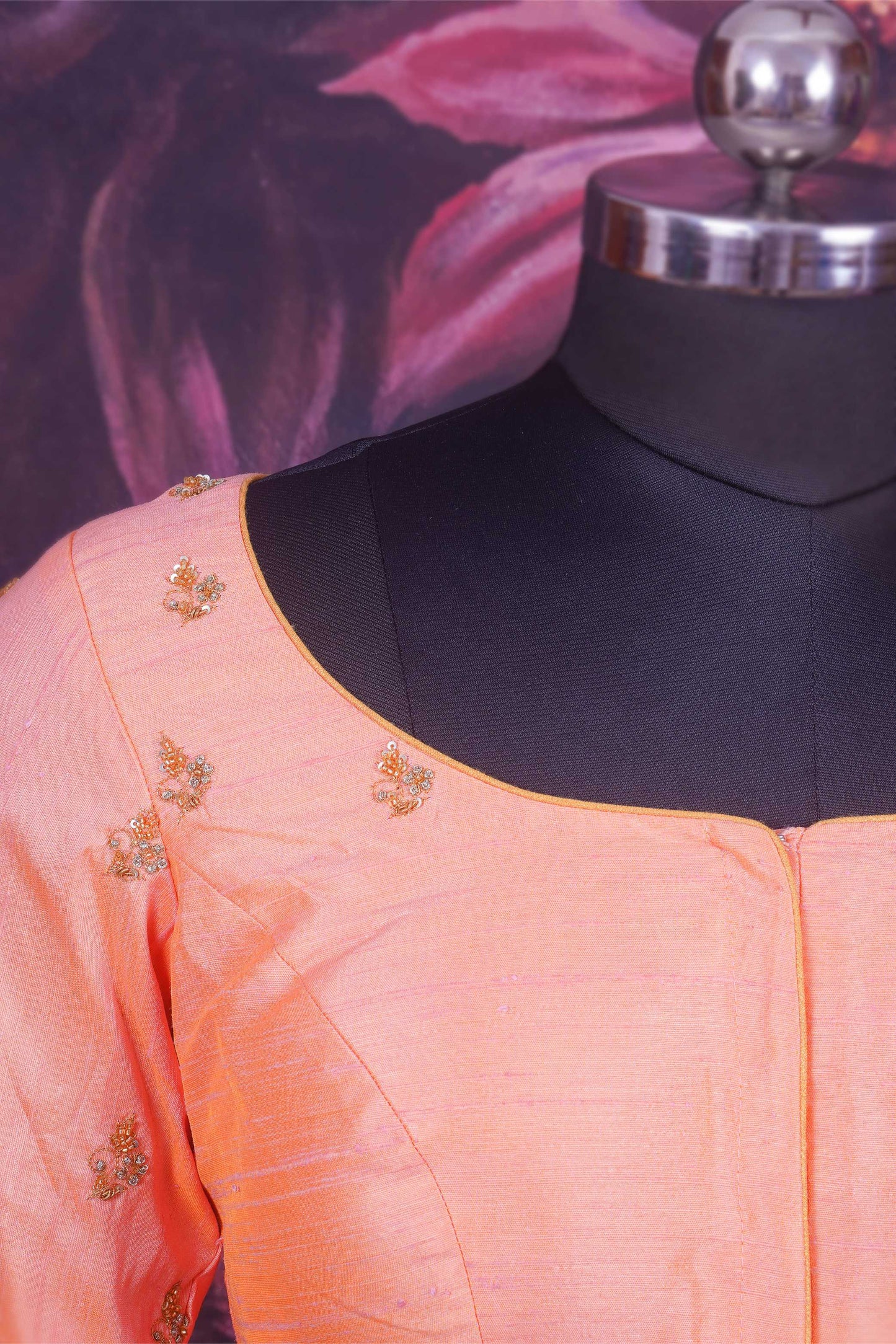 Peach Raw Silk