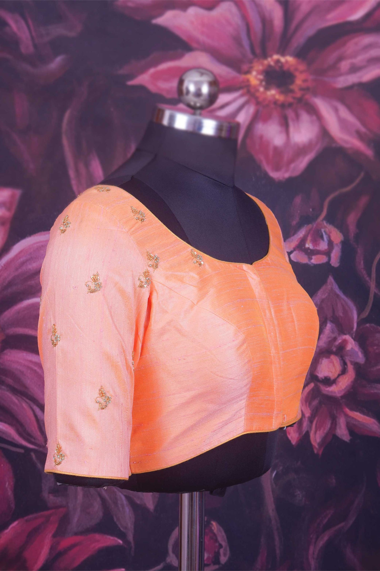 Peach Raw Silk