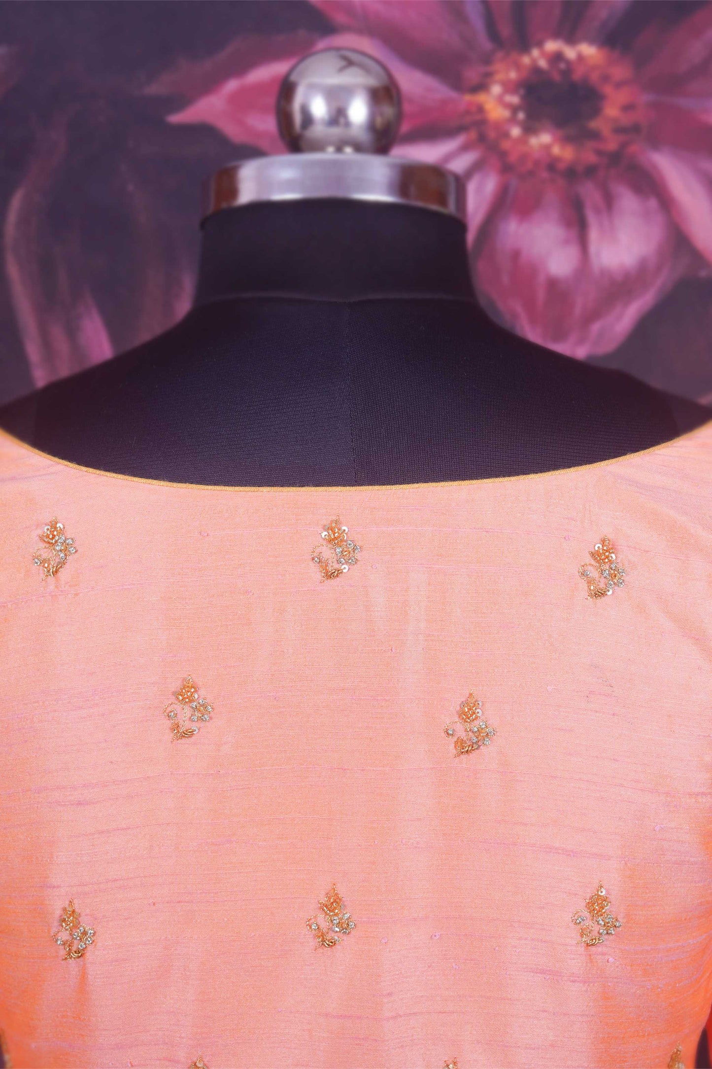 Peach Raw Silk